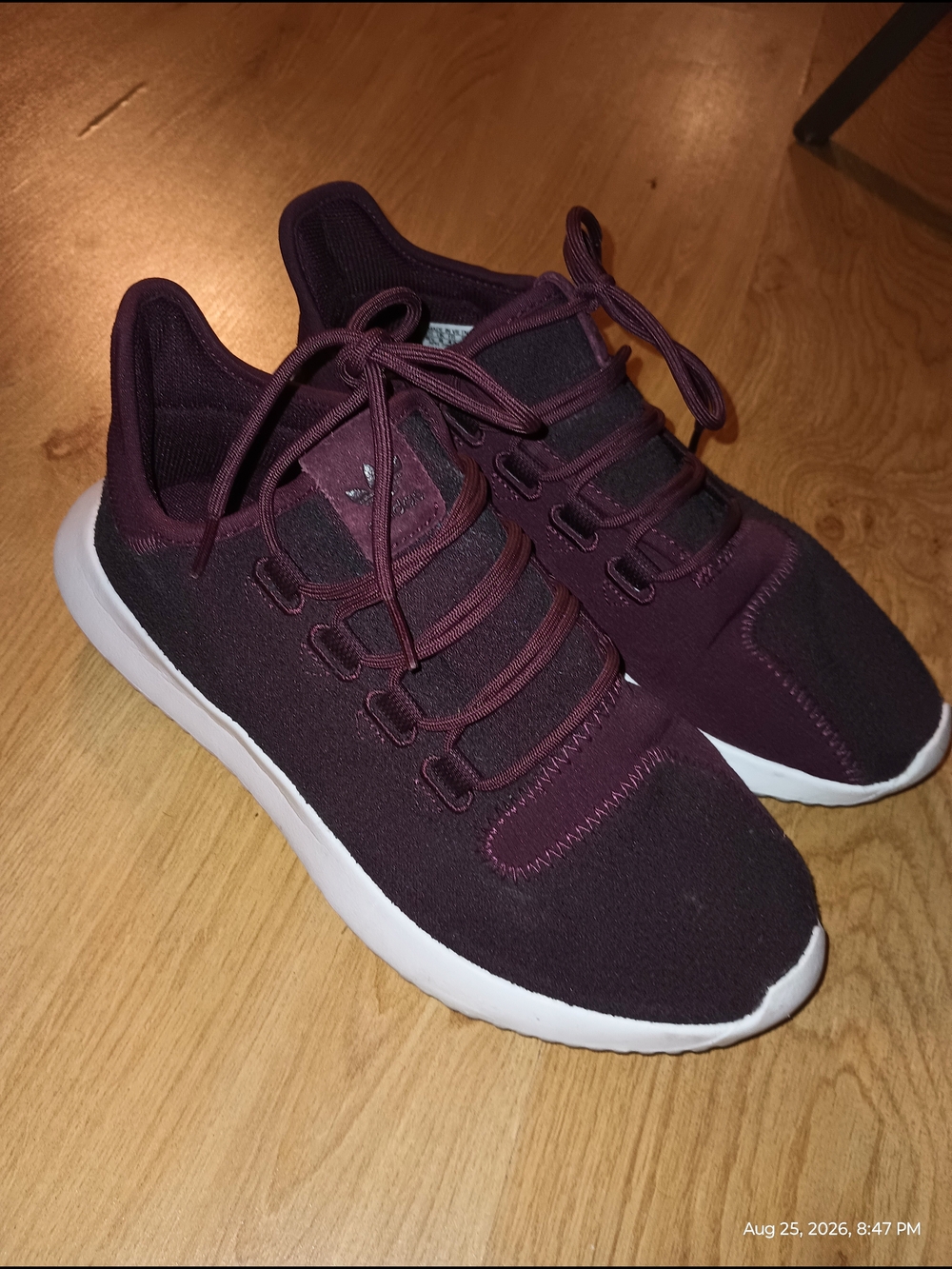 Adidas Women's Athletic Sneakers - Burgundy/White Size 8.5